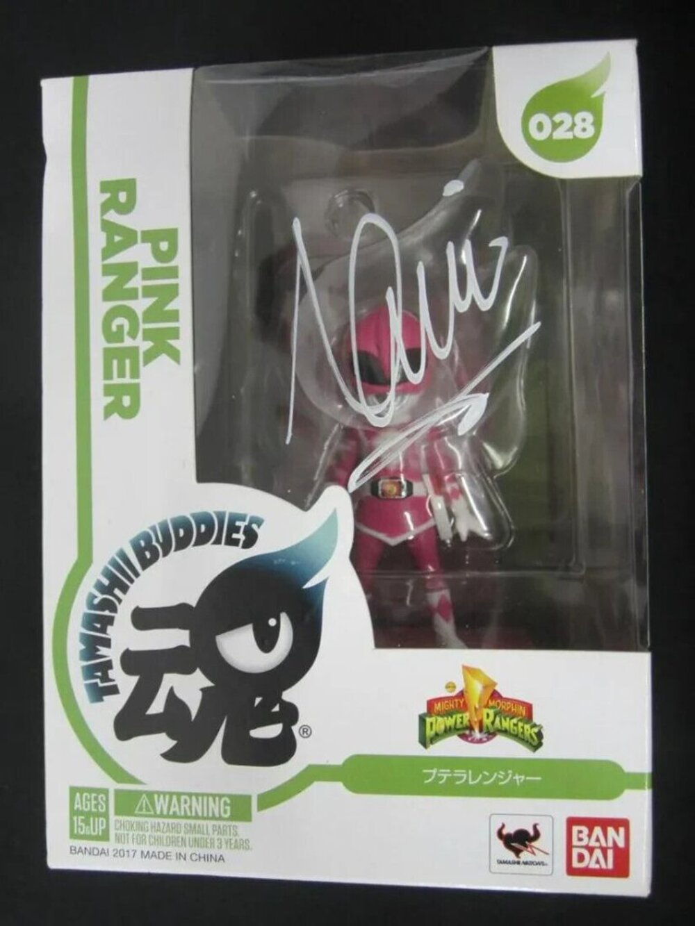 Naomi Scott signed Ban Dai Tamashi Buddies Mighty Morphin Power Rangers Pink